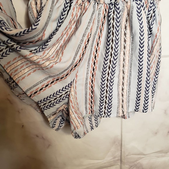 VINTAGE HAVANA Stripe Boho Flare Long Sleeve Faux Wrap Romper S - Picture 6 of 8